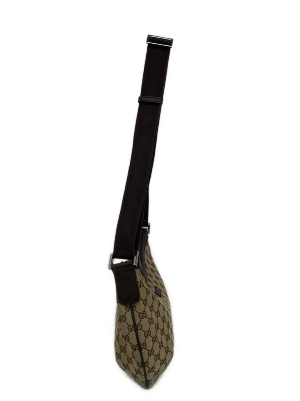 GUCCI GG 181092 Beige Dark Brown Jacquard Leather - Shoulder Bag - Picture 4 of 16
